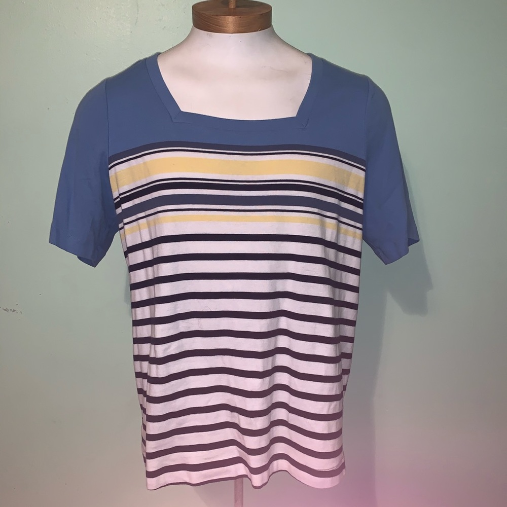 Croft & Barrow Square Neck Line Stripped Top